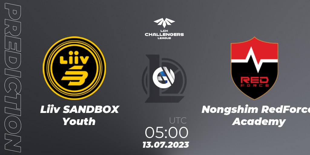 Liiv SANDBOX Youth vs Nongshim RedForce Academy: Match Prediction. 13.07.23, LoL, LCK Challengers League 2023 Summer - Group Stage
