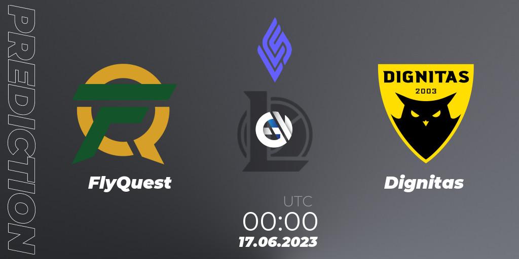 FlyQuest vs Dignitas: Match Prediction. 24.06.23, LoL, LCS Summer 2023 - Group Stage