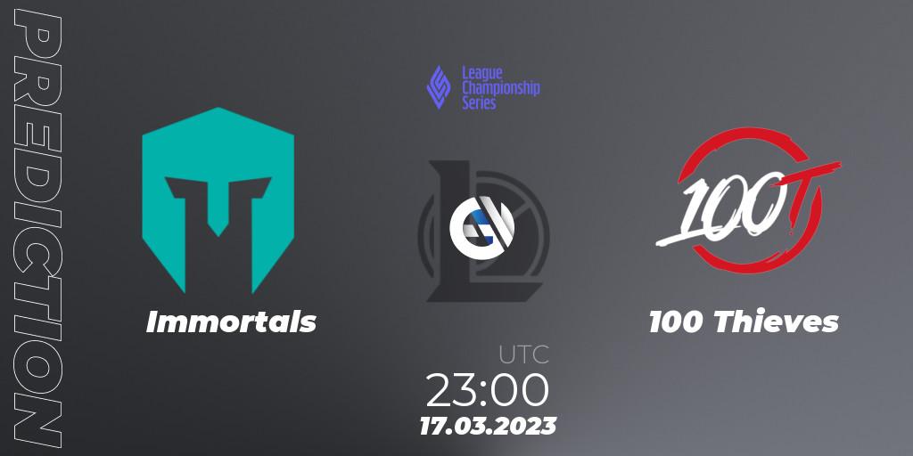 Immortals vs 100 Thieves: Match Prediction. 18.03.23, LoL, LCS Spring 2023 - Group Stage