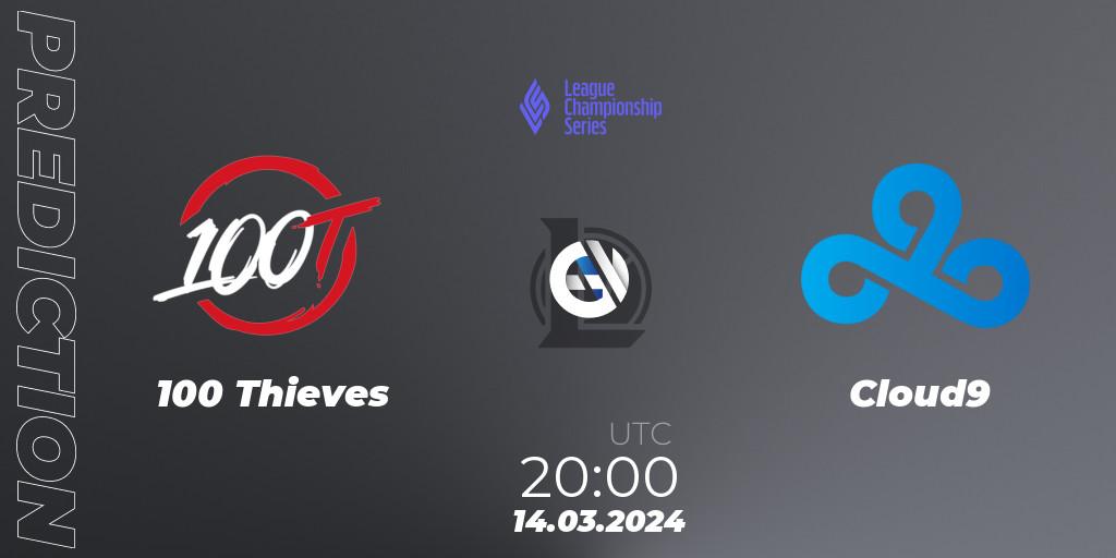 100 Thieves vs Cloud9: Match Prediction. 14.03.24, LoL, LCS Spring 2024 - Playoffs