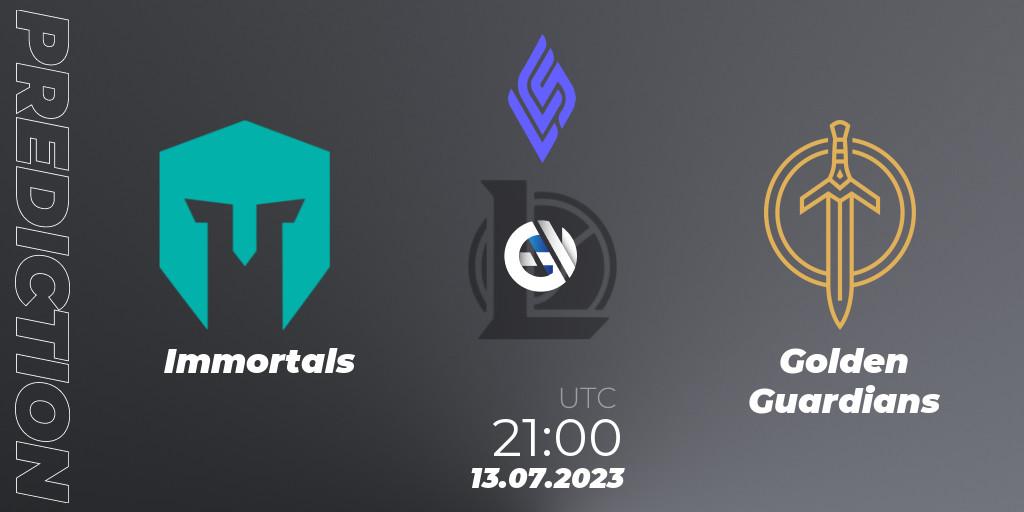 Immortals vs Golden Guardians: Match Prediction. 14.07.23, LoL, LCS Summer 2023 - Group Stage
