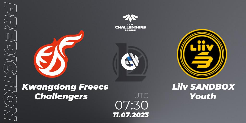 Kwangdong Freecs Challengers vs Liiv SANDBOX Youth: Match Prediction. 11.07.23, LoL, LCK Challengers League 2023 Summer - Group Stage