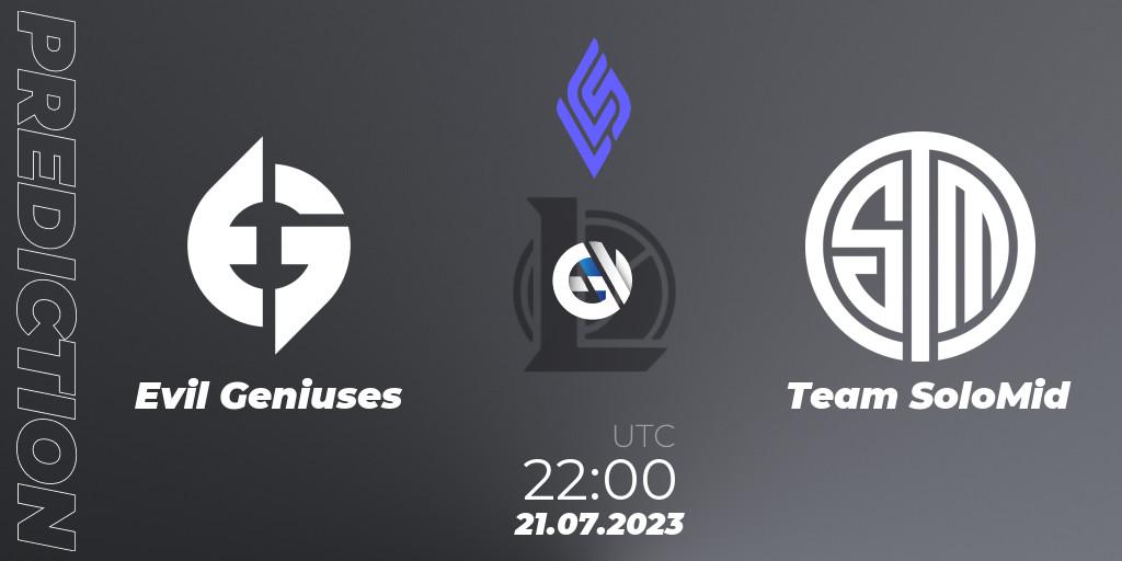 Evil Geniuses vs Team SoloMid: Match Prediction. 21.07.23, LoL, LCS Summer 2023 - Group Stage