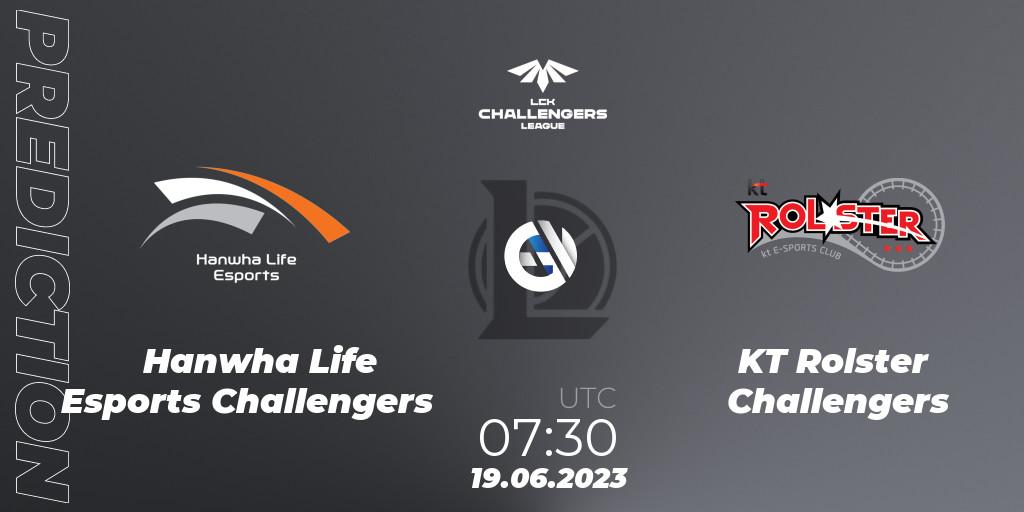 Hanwha Life Esports Challengers vs KT Rolster Challengers: Match Prediction. 19.06.23, LoL, LCK Challengers League 2023 Summer - Group Stage