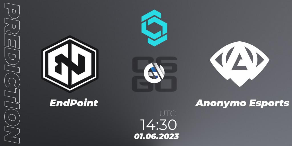 EndPoint vs Anonymo Esports: Match Prediction. 01.06.23, CS2 (CS:GO), CCT North Europe Series 5