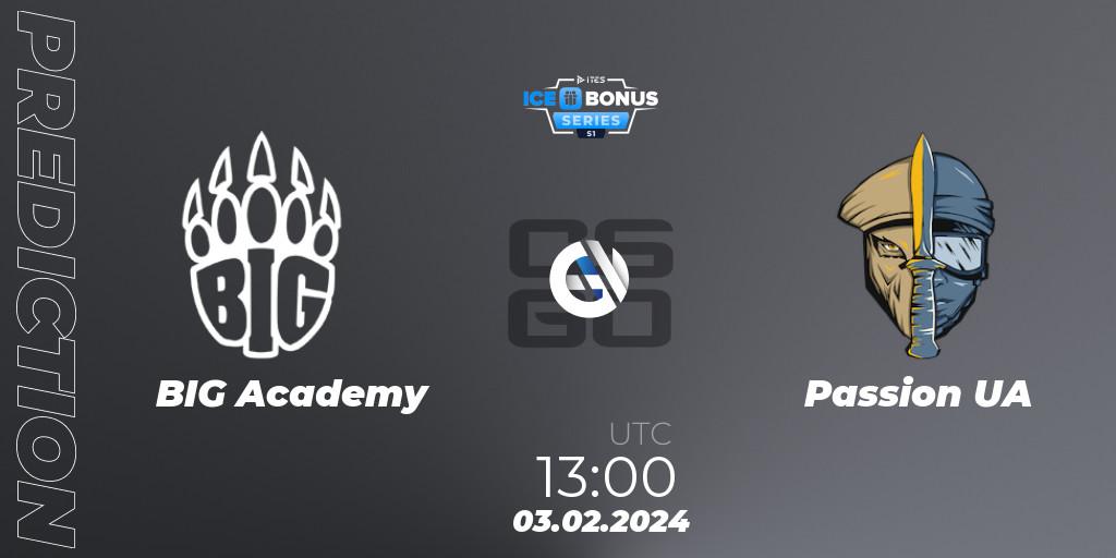 BIG Academy vs Passion UA: Match Prediction. 03.02.24, CS2 (CS:GO), IceBonus Series #1