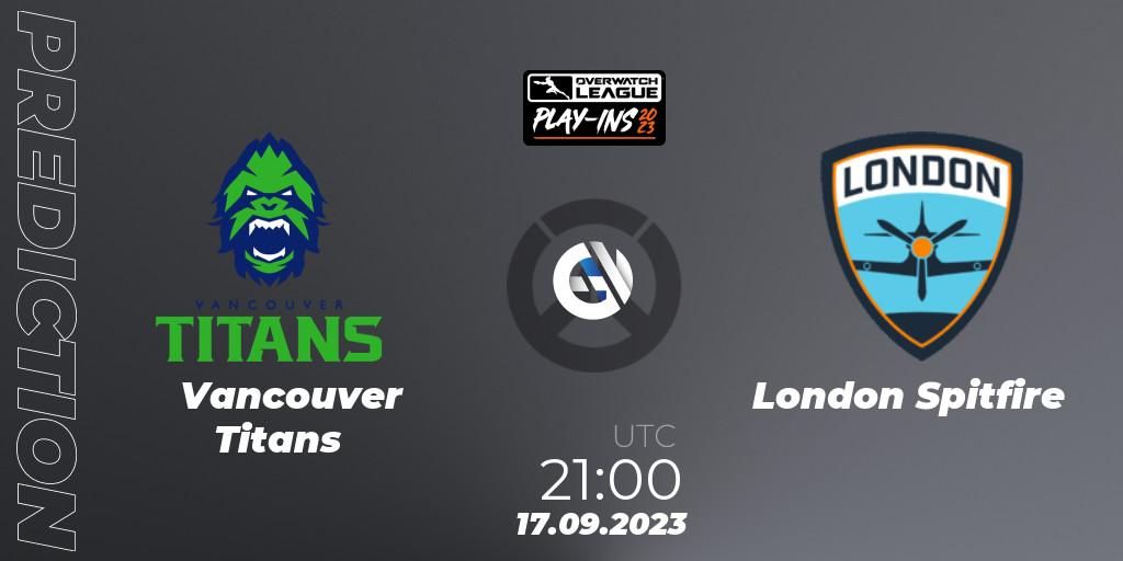 Vancouver Titans vs London Spitfire: Match Prediction. 17.09.23, Overwatch, Overwatch League 2023 - Play-Ins