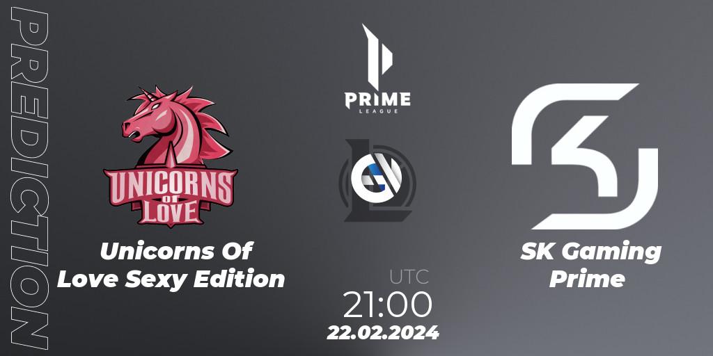Unicorns Of Love Sexy Edition vs SK Gaming Prime: Match Prediction. 22.02.24, LoL, Prime League Spring 2024 - Group Stage