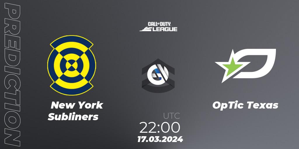 New York Subliners vs OpTic Texas: Match Prediction. 17.03.24, Call of Duty, Call of Duty League 2024: Stage 2 Major Qualifiers