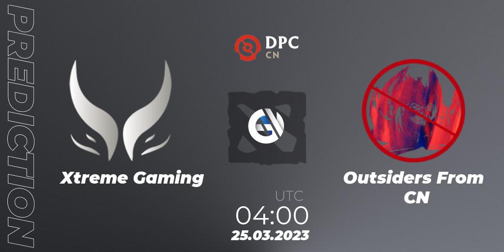 Xtreme Gaming vs Outsiders From CN: Match Prediction. 25.03.23, Dota 2, DPC 2023 Tour 2: China Division I (Upper)