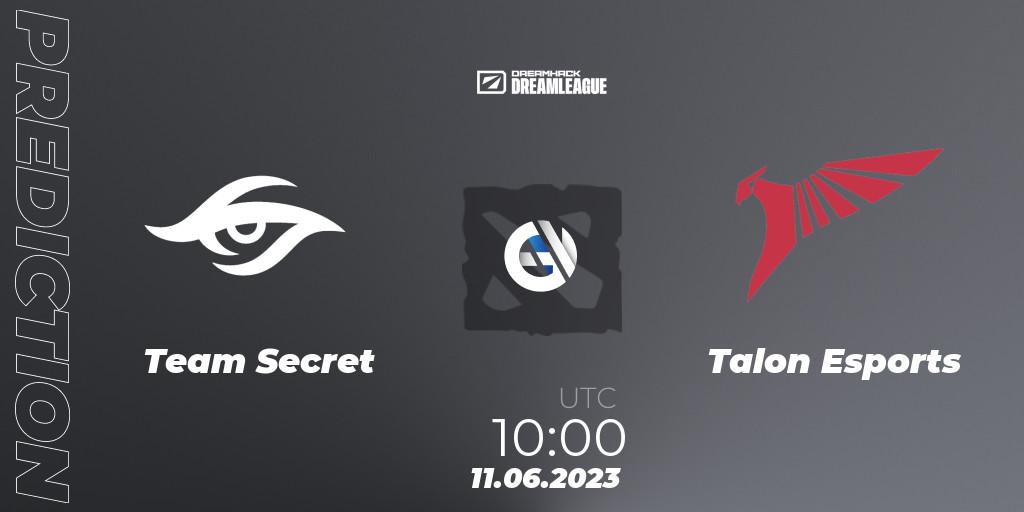 Team Secret vs Talon Esports: Match Prediction. 11.06.23, Dota 2, DreamLeague Season 20 - Group Stage 1