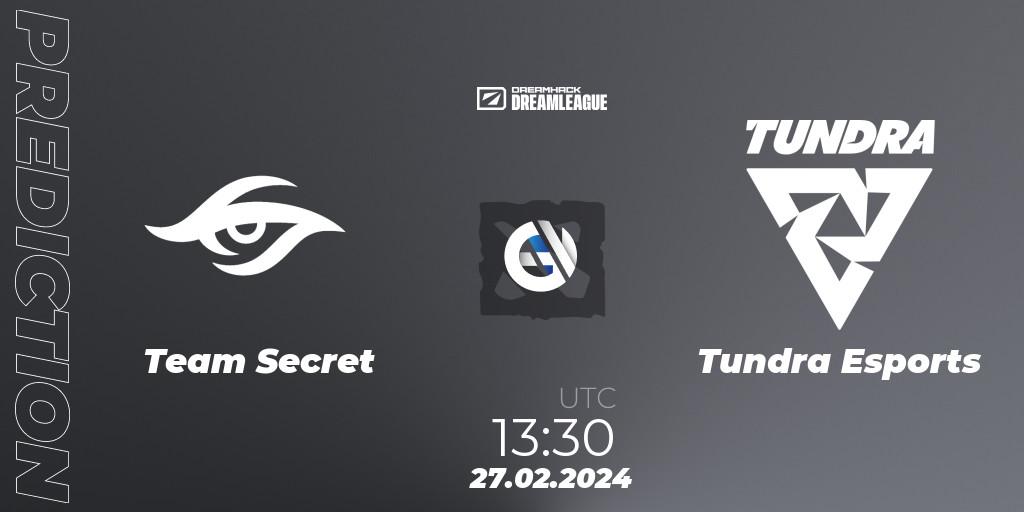 Team Secret vs Tundra Esports: Match Prediction. 27.02.24, Dota 2, DreamLeague Season 22