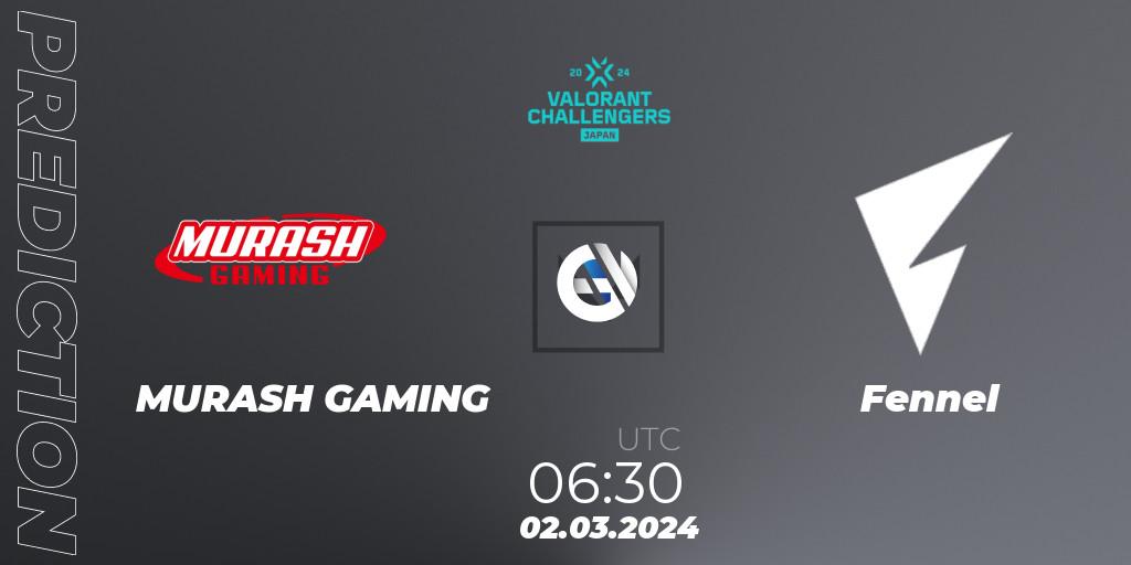 MURASH GAMING vs Fennel: Match Prediction. 02.03.24, VALORANT, VALORANT Challengers Japan 2024: Split 1