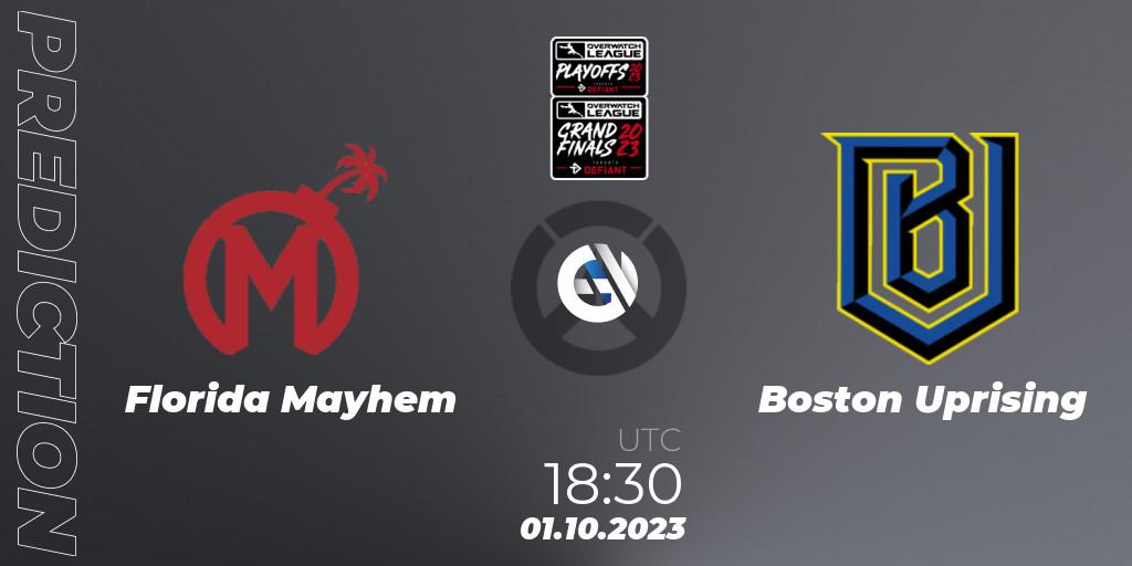 Florida Mayhem vs Boston Uprising: Match Prediction. 01.10.23, Overwatch, Overwatch League 2023 - Playoffs