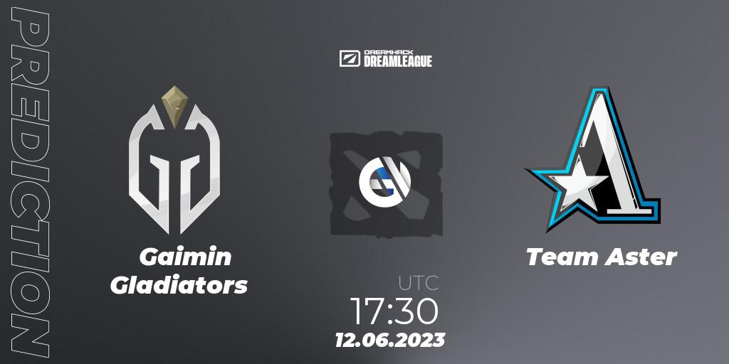 Gaimin Gladiators vs Team Aster: Match Prediction. 12.06.23, Dota 2, DreamLeague Season 20 - Group Stage 1