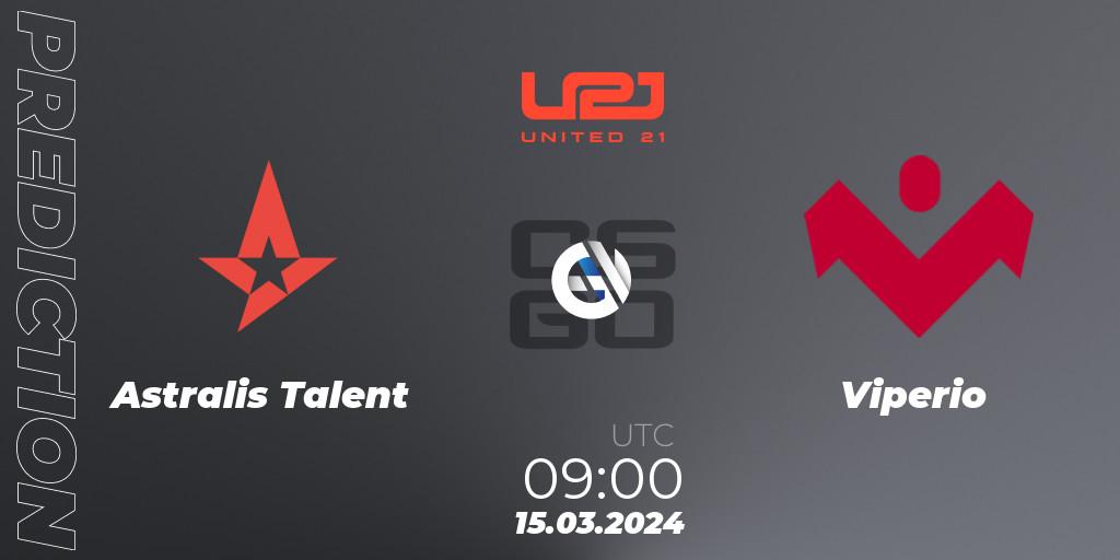 Astralis Talent vs Viperio: Match Prediction. 15.03.24, CS2 (CS:GO), United21 Season 13