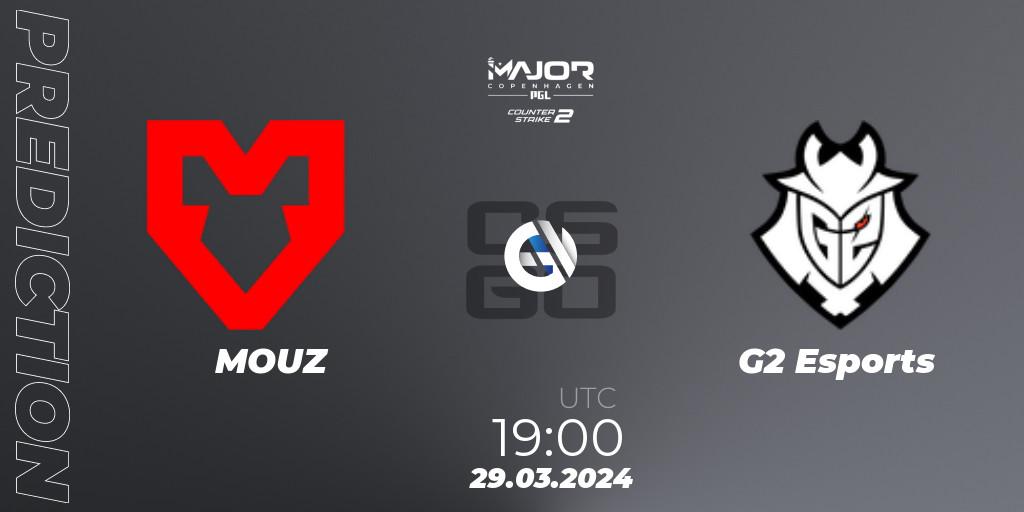 MOUZ vs G2 Esports: Match Prediction. 29.03.24, CS2 (CS:GO), PGL CS2 Major Copenhagen 2024