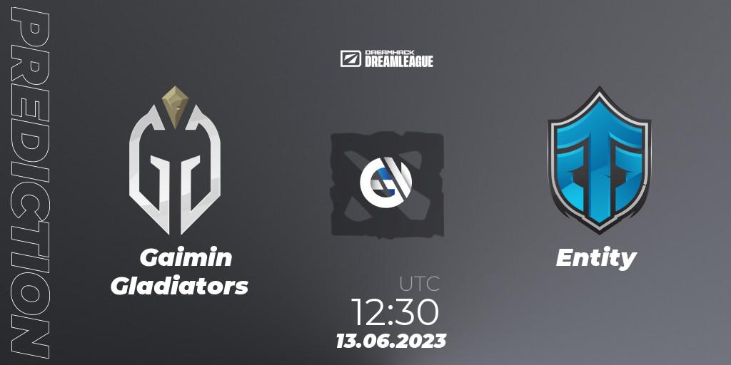 Gaimin Gladiators vs Entity: Match Prediction. 13.06.23, Dota 2, DreamLeague Season 20 - Group Stage 1