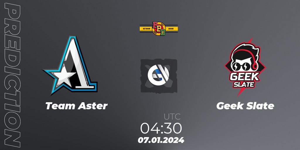 Team Aster vs Geek Slate: Match Prediction. 07.01.24, Dota 2, BetBoom Dacha Dubai 2024: SEA and CN Closed Qualifier