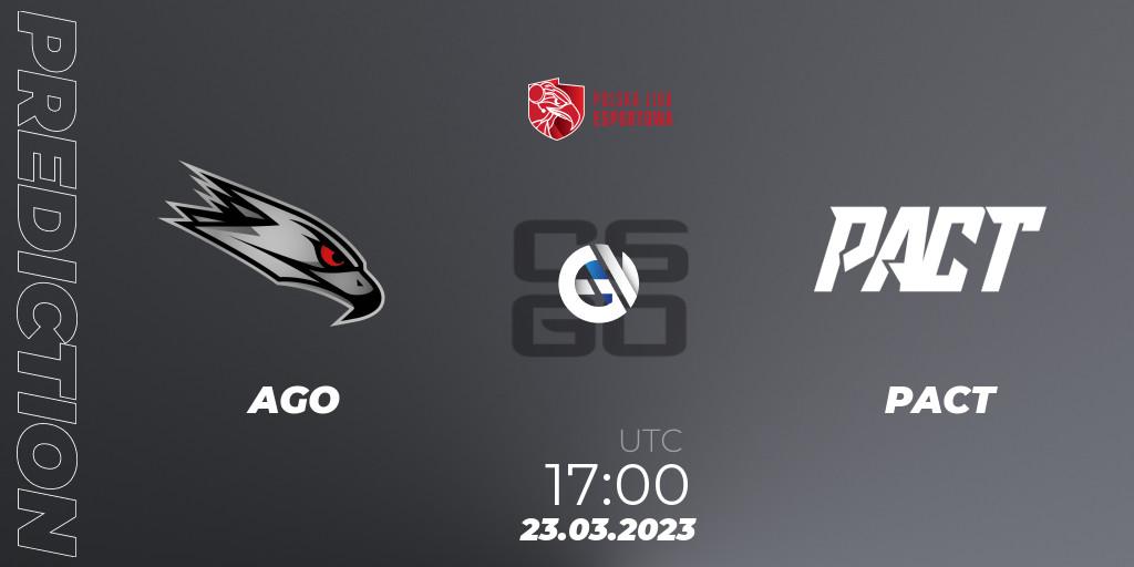 AGO vs PACT: Match Prediction. 23.03.23, CS2 (CS:GO), Polska Liga Esportowa 2023: Split #1