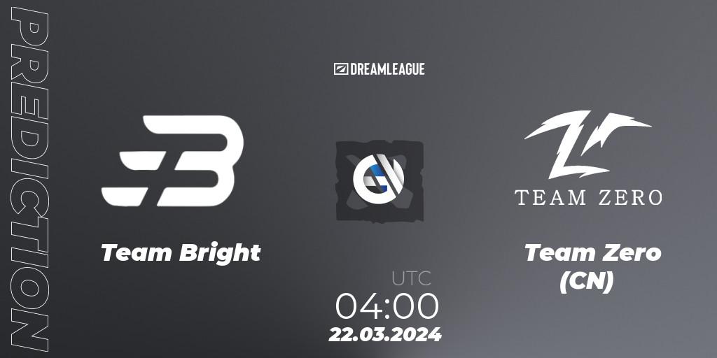Team Bright vs Team Zero (CN): Match Prediction. 22.03.24, Dota 2, DreamLeague Season 23: China Closed Qualifier
