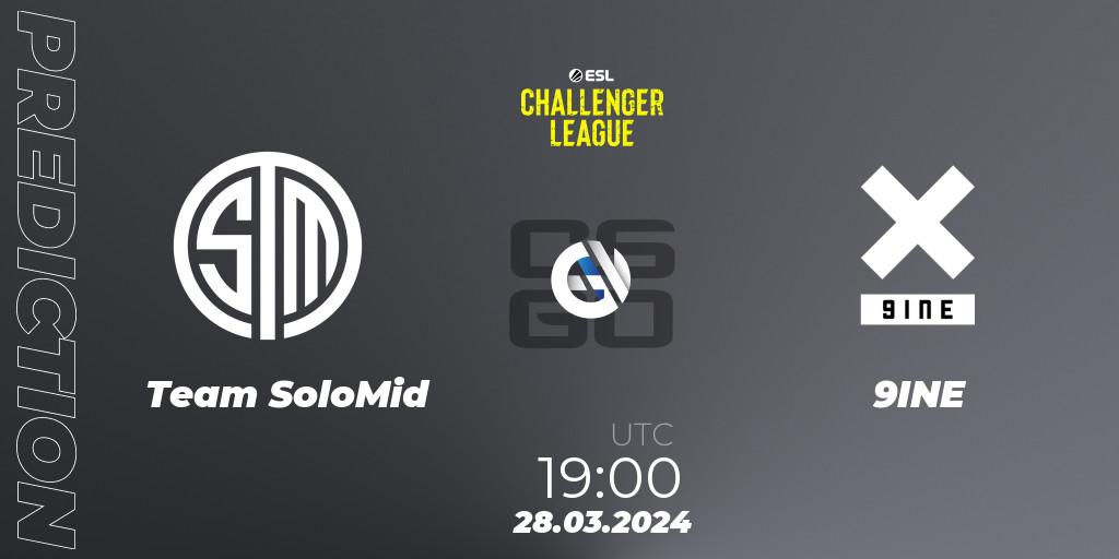 Team SoloMid vs 9INE: Match Prediction. 28.03.24, CS2 (CS:GO), ESL Challenger League Season 47: Europe