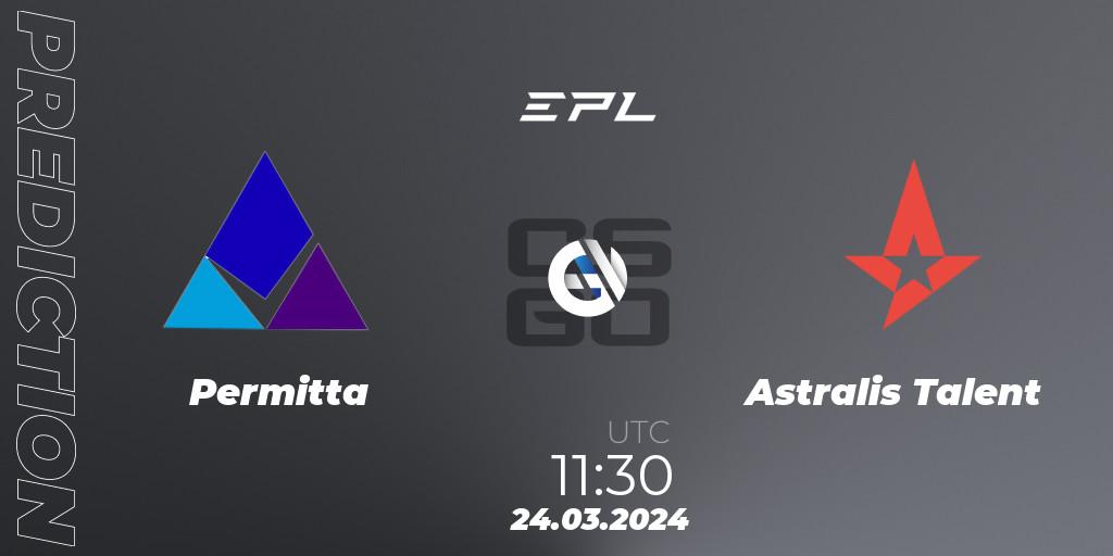 Permitta vs Astralis Talent: Match Prediction. 24.03.24, CS2 (CS:GO), European Pro League Season 16: Division 2