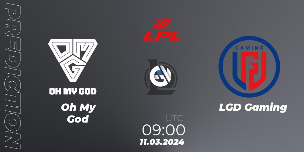 Oh My God vs LGD Gaming: Match Prediction. 11.03.24, LoL, LPL Spring 2024 - Group Stage