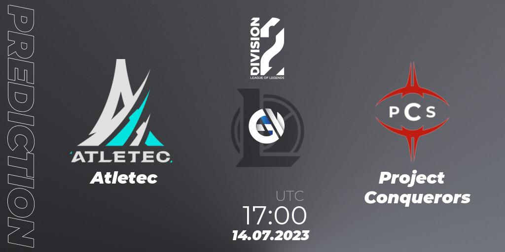 Atletec vs Project Conquerors: Match Prediction. 14.07.23, LoL, LFL Division 2 Summer 2023 - Group Stage