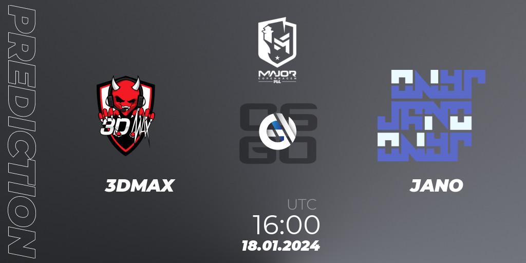 3DMAX vs JANO: Match Prediction. 18.01.24, CS2 (CS:GO), PGL CS2 Major Copenhagen 2024 Europe RMR Closed Qualifier